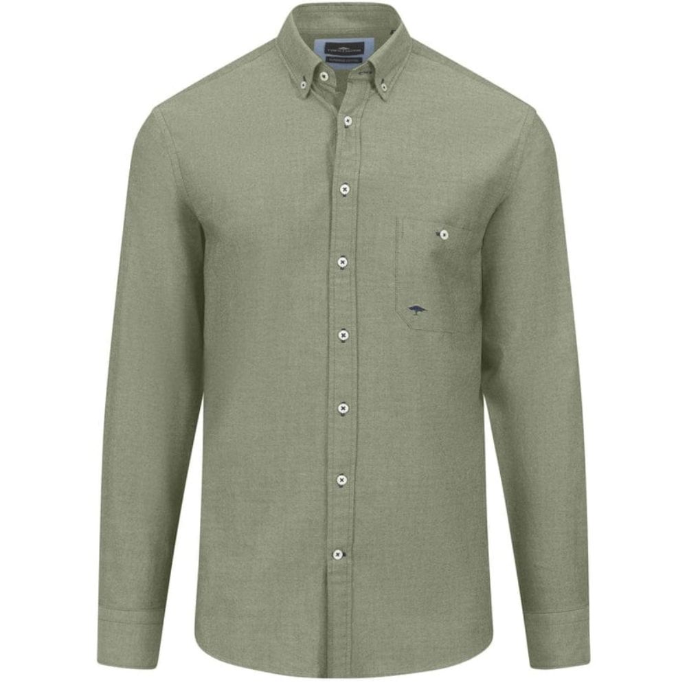 FYNCH HATTON OXFORD COTTON MEN LIGHT KHAKI SHIRT